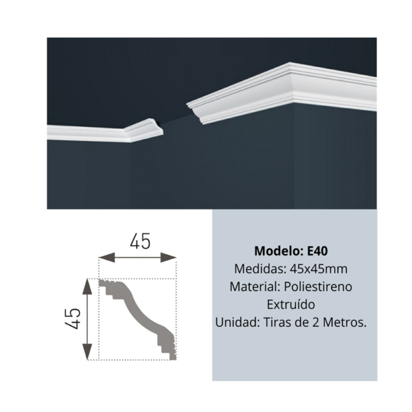 XPS Moldura E40 SCS x 2MT