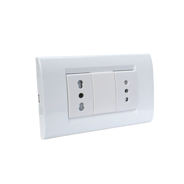 Enchufe DOBLE Embutido 10A Blanco KALOP