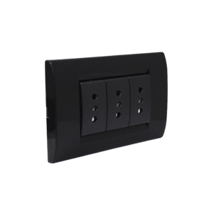 Enchufe EMB TRIPLE Civil Negro KALOP