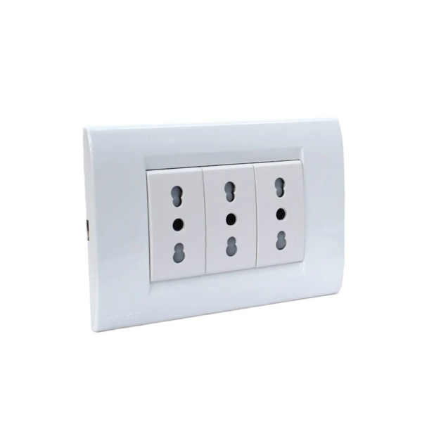 Enchufe Embutido TRIPLE CIVIL Blanco KALOP