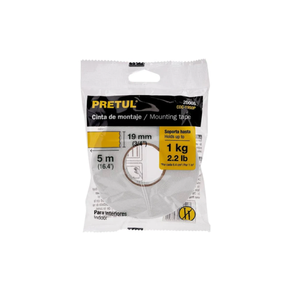Cinta de Montaje PRETUL 1.9MM x 5MT