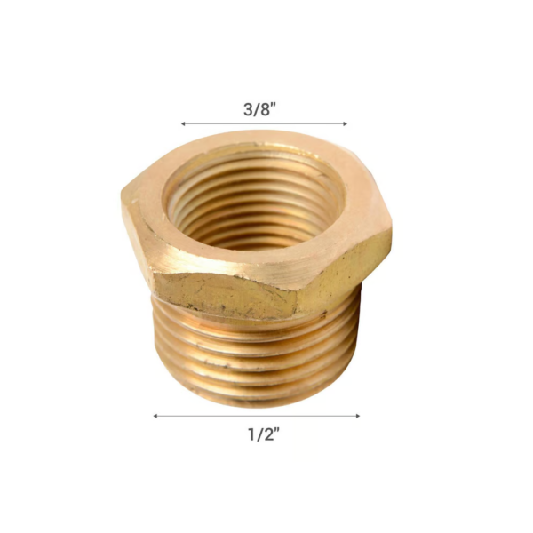 Bushing 1/2 HE x 3/8 HI Bronce (Hilo Derecho Ambos)