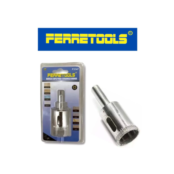 BROCA COPA CERAMICA VIDRIO 25 MM FERRETOOLS