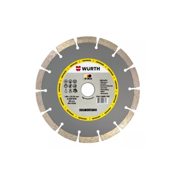 DISCO SEGMENTADO DIAMANTADO 7" 180mm W-MAX WURTH