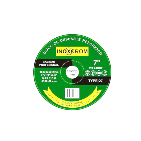 DISCO DESBASTE REFORZADO INOXCROM 4,5 VERDE